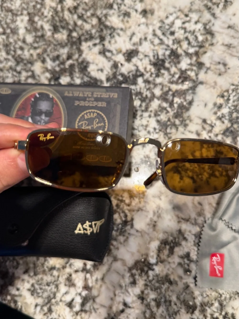 Ray-Ban Black and Gold Sunglasses Case - ASAP Rocky Edition